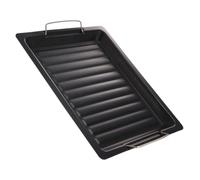 Abaodam Teglia da Barbecue in Acciaio al Carbonio Nero, Design Compatto e Superficie Liscia, per Grigliate All'aperto e Picnic