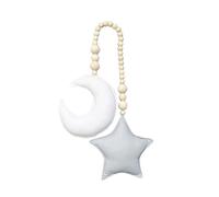 Abaodam Titolo Generato Decorazione Appesa Legno Con Perline Forma Di e Stelle Per Cameretta Per Giostrina Culla e Decorazioni Nursery Elegante Per Ragazzi e Ragazze Bianco Stelle