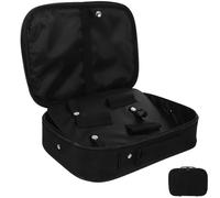 Abaodam Valigetta da Barbiere in Nylon, Custodia Grande Capacità Nera, Organizer per Attrezzi da Parrucchiere, per Barbieri e Artisti del Make-Up in Salone e Eventi