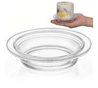 Abaodam Vassoio in Vetro Trasparente per Scaldacera Aromaterapia, Piatto Facile da Pulire Diametro 115mm per Catering e Diffusori di Cera Profumata