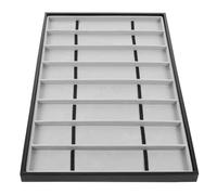 Abaodam Vassoio Organizer Elegante per Esposizione e Conservazione Porta Orologi e Gioielli 8 Scomparti in Mdf Nero e Flanella su Banco o Scaffale