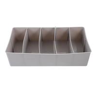 Abaodam Vassoio Porta Contanti e Monete in Plastica Grigia 5 Scomparti, Organizer per Banconote e Ricevute, per Scrivania, Cassetto e Uso Scolastico