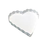 Abaodam Vassoio Porta-torta in Pizzo a Forma di Cuore in Ferro Bianco e Creativo, Pratico per Esposizione Dolci e Decorazioni Matrimonio Party