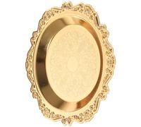 Abaodam Vassoio Portagioielli in Rame Dorato Vassoio Portacandele Rotondo da Tavolo Piatto Organizer Decorativo per Anelli Noci e Foto per Matrimoni e Anniversari