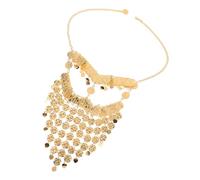 Abaodam Velo da Danzatrice del Ventre con Monete in Metallo Dorato Maschera con Nappa Leggera e Traspirante Accessorio Tribale per Costume da Viso di Halloween e Spettacoli di Danza