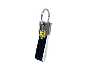 Abarth 21776 Portachiavi Ufficiale Bianco Carbon, Scorpione Giallo