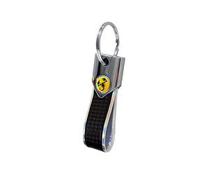 Abarth 21779 Portachiavi Ufficiale Argento Carbon, Scorpione Giallo