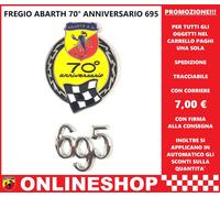 ABARTH 70° ANNIVERSARIO 695 FREGIO BADGE EMBLEMA IN METALLO SMALTATO 3D
