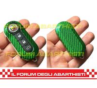 ABARTH cover chiave exclusive 100% FIBRA CARBONIO 500 695 595 esseesse VERDE