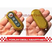 ABARTH cover chiave exclusive 100% FIBRA CARBONIO 695 595 YELLOW GOLD GIALLO