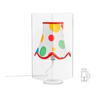 Abat Jour Con paralume in cotone STELLA Ø 15xh37 cm con paralume fantasia pois Multicolor bianco