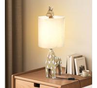 Abat Jour da Comodino Giraffa Carina Resina Animale Lampada da Tavolo,Lampade Creative a Forma di Animale Lampada da Comodino con Paralume in Lino per Lettura e l'Illuminazione Decorativa,56cm,Regali