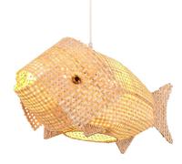 Abat-Jour en bambou tissé à la Main en Forme de Poisson - Lustre suspendu élégant pour Cuisine, Salle à Manger et Salon