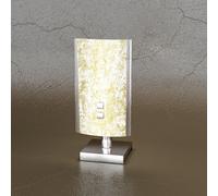 Abatjour Contemporaneo Shadow Metallo Bianco Vetro Foglia Oro 1 Luce G9