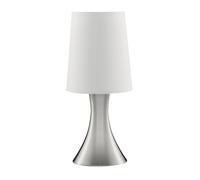 Abatjour Contemporaneo Tocco Acciaio Argento Tessuto Bianco 1 Luce E14 [EEK: A++]