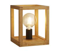 Abatjour Industrial-Nordico Square Legno Marrone Nero 1 Luce E27