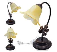 Abatjour lampada da Tavolo vetro antico vintage modernariato E14 interruttore [EEK: A]