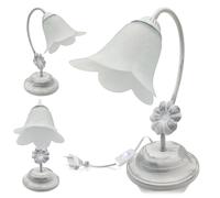 Abatjour lampada da Tavolo vetro antico vintage modernariato E14 interruttore [EEK: A]