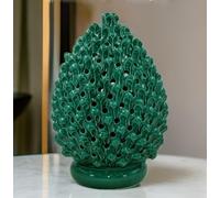 Abatjour Lampade da Tavolo Ceramica Siciliana Pigna Traforata Verde Lume Comò [EEK: A]