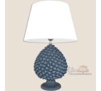 Abatjour Pigna blu opaco Lume ceramica Caltagirone Lampada da tavolo Artigianale