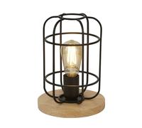 Abatjour Rustico-Country Visione Acciaio Nero Marrone 1 Luce E27