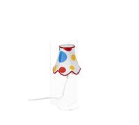 Abatjour Stella Bianco Pois Multicolor,design Walter Sbicca realizzato in Cristallo acrilico , cotone, misure 19x19x37 cm multicolor