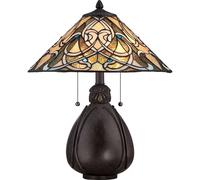 Abatjour Tiffany India Metallo Bronzo Imperiale 2 Luci E27