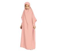 Abaya - Abito da preghiera per bambini e ragazze, a maniche lunghe, abaya musulmana islamica, abito turco arabo, abbigliamento da preghiera per il Ramadan 6-13 anni