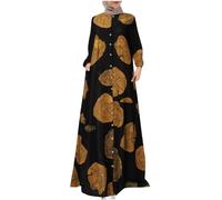 Abaya Donna Abiti Musulmani Retro Scollo A V Abbigliamento Preghiera Per Donne Caftano Dubai Ramadan Robe Medio Oriente Etnico Saudita Arabo Afghano Vestiti Islamici Arabi, 04# oro, L