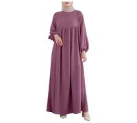Abaya Islam, vestito musulmano, da donna, in cotone, per l'estate e la primavera, abito da preghiera Burka, taglie grandi, per le donne, abbigliamento Abaya, lungo, musulmano, abito da hijab, elegante