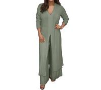 Abaya - Pantaloni da donna musulmana, camicia in chiffon britannico e vita alta, elegante, da sera, in cotone, Kurti Palazzo, set di abiti pakistani Eid, abbigliamento casual da ballo, 1A-Verde, 4XL