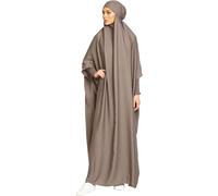 Abaya Vestito da Donna 1pc Eid Jilbab Abbigliamento da preghiera musulmana Islamico modesto Abayas Arabo Dubai Salah Robe Muslim Jilbab, caffè, M/XL