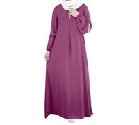 Abaya - Vestito da donna a maniche lunghe, stile musulmano, elegante, moderno, confortevole, casual, con paillettes