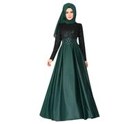 Abayas - Abito musulmano da donna, a maniche lunghe, per Eid Dubai, caftano per il Medio Oriente, abito da preghiera in chiffon, maxi arabo, burka, abiti islamici, abbigliamento Dubai Turchia completo