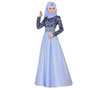 Abayas - Abito musulmano da donna, a maniche lunghe, per Eid Dubai, caftano per il Medio Oriente, abito da preghiera in chiffon, maxi arabo, burka, abiti islamici, abbigliamento Dubai Turchia,