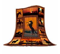 Abaysto Coperta con stampa animale, morbida e accogliente coperta in flanella per divano letto TV, regalo per amanti dei cavalli, per ragazze, donne, uomini, 130 x 150 cm