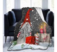 Abaysto Coperta natalizia per divano, coperta natalizia in soffice microfibra, per letto, divano, divano-gnomo, grande, 127 x 152 cm