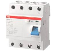 Abb F204A-63/0,03L Fi - Interruttore Circuito 4P, Tipo A, 63A, 30mA, N SX