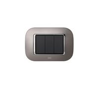 ABB 2CSY0303RSZ placca round 3 posti 3M Metal Nickel Spazzolato