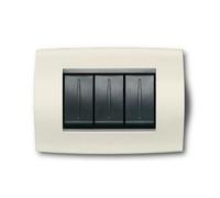 Abb elos placca soft metallica 4 moduli grigio argento light