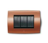 Abb elos placca soft metallica 6 moduli rosso rame