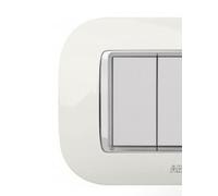 Abb Mylos 2csy0401RWP placca round bianco 4 moduli tecnopolimero