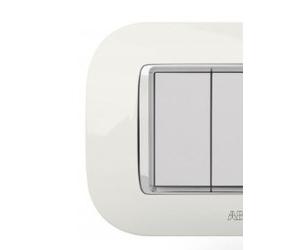 Abb Mylos 2csy0401RWP placca round bianco 4 moduli tecnopolimero