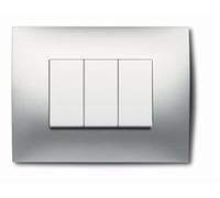 ABB Placca 3 Moduli Cromo Satinato 2CSK0316CH