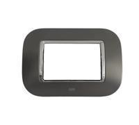 Abb placca round 3 moduli metal titanio scuro