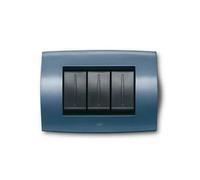 Abb placca soft in metallo 6 moduli 2cse0631sfz elos blu mediterraneo