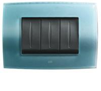 ABB PLACCA VETRO 3 MODULI BLU TURCHESE SATINATO 2CSE0330SFV