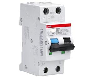 ABB Stotz S&J Interruttore FI/LS DS201A-B10/0,03 | Protezione combinata del cavo e protezione da corrente di guasto, caratteristica B, per binario ad angolo