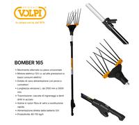 ABBACCHIATORE A BATTERIA IN CARBONIO Volpi Bomber 165L SCUOTITORE SCUOTI OLIVE