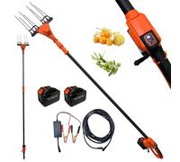 Abbacchiatore Scuotiolive Elettrico Multifunzione a Batteria e Alimentazione 12V con Doppia Batteria da 128Vf 10000mHa Motore 140W 5 Velocità 800-1250BPM Display Digitale Pettine in Fibra di Carbonio